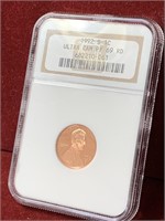 1992-S US LINCON CENT NGC PF69 ULTRA CAMEO RD