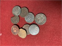 (9) MIX UNITED STATES CULL LARGE CENTS