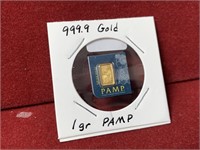 P.A.M.P SUISSE 1GR 999.9 FINE GOLD PIECE