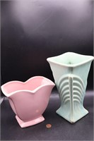 Pair of Vintage McCoy Art Pottery Vases