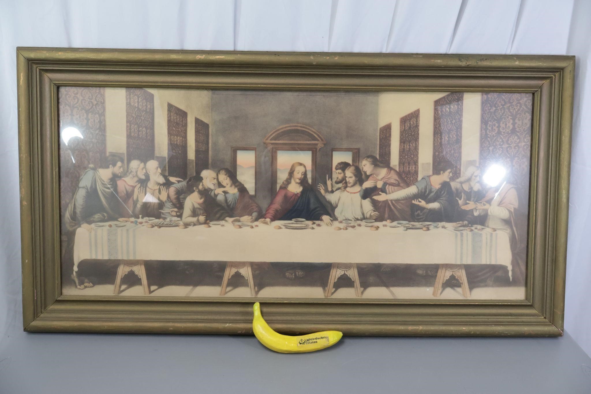 Vintage "The Last Supper" Framed Color Lithograph