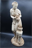 Vintage Chalkware Lady W/Urns Statue