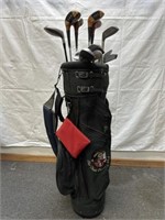 Big Foot Country Club golf bag with vintage woods