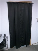2- 37x84 black curtains and rod