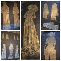 5 Large Brass Rubbings from England