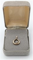 14K GOLD Diamond Teardrop Pendant with Present Box