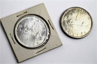 TWO 1965 CANADIAN SILVER DOLLARS