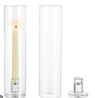 *NUPTIO Taper Candle Holders Glass 2pk 12"