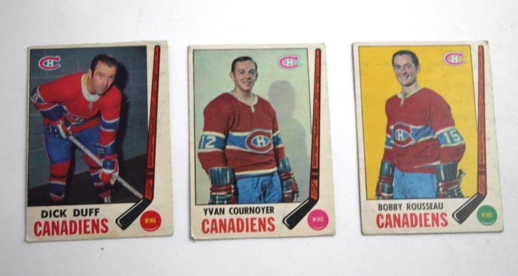 THREE 1969/70 OPC MONTREAL CANADIENS HOCKEY CARDS