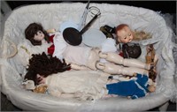 LARGE LOT OF DOLLS, PARTS AND OTHER ITEMS
