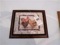 Framed chicken print