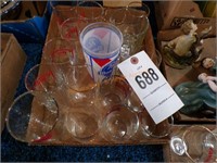 Flat of beer glasses