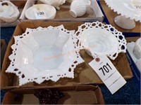 Westmorland? Open Lace Milk Glass Bowls