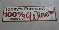 20" X6" Todays Forcast   Metal Sign