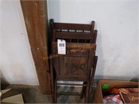 2 wooden folding chairs