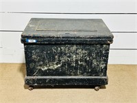 Mid 1800's Painted Dovetail Trunk