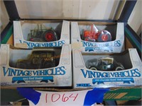 FLAT OF ERTL VINTAGE VECHILES TRACTORS AND CARS