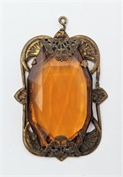 Victorian Gold Filled Reverse Stone Pendant