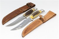 Case XX 5in Stag Hunting Knives w/ Sheaths