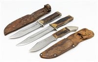 Antique Ka-Bar Union Cutlery Stag Hunting Knives