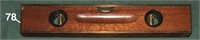 STANLEY 12" NO. 1193 brass-bound mahogany & plumb