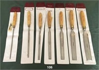 Set of 7 graduated ROBERT SORBY paring chisels