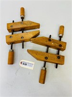 (2) Vintage 8" Wood Clamps