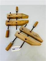 (2) Vintage 10" Wood Clamps