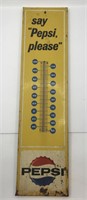 PEPSI METAL SIGN WITH THERMOMETER