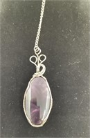 AMETHYST PENDANT WITH CHAIN