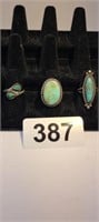 estate sterling silver & Turquoise Rings as-is