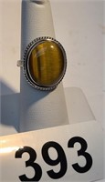 vintage tiger eye, .925 silver ring sz. 7, 8.8gr