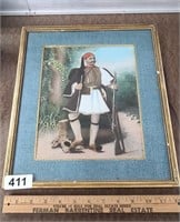 Vintage Greek Warrior Painting Picture 12x15