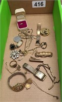 Vintage Jewelry Lot, pocket watch movement