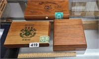 wood cigar boxes ( 3 )