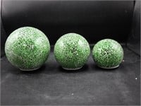 Green Mosaic Lighted Spheres