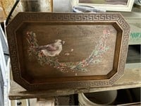 Cardinal tray, wood grain plastic