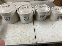 Set of crock containers