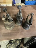 Three vintage torches