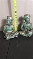 Two Chalkware China Men marked Universal 1955