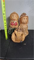 Vintage Coconut Carved Statues