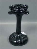 Tiffin Glossy Black Single Frog Candlestick
