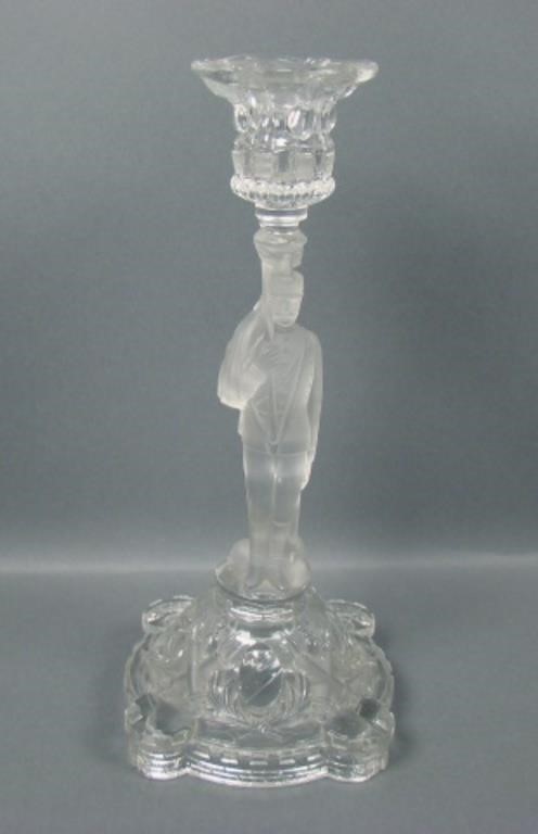 French Portieux Figural Soldier Candlestick