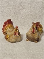 A Pair of Rooster & Hen Salt & Pepper Shakers