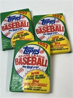 (3) 1987 Topps Baseball Wax Packs