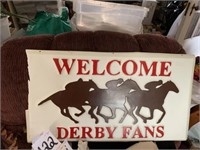 Welcome Derby Fans Sign - Has Damage