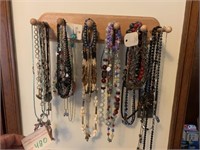 Misc. Jewelry with Wooden Rack