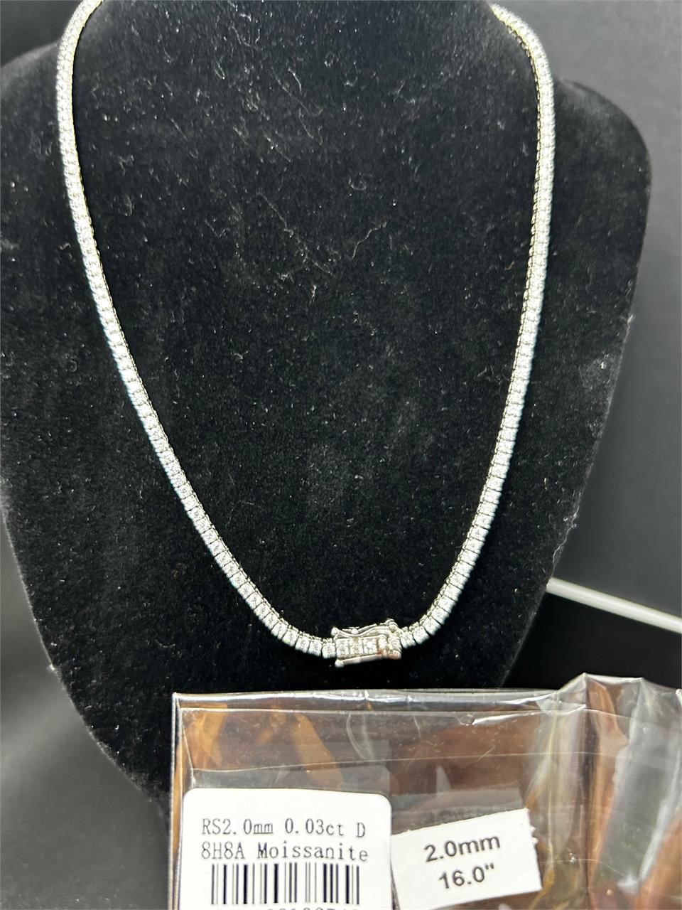 Necklace Moissanite 2mm 16 inches