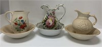 Antique Italian 1930s Pitcher & Bowls