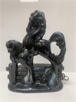 Mid Century Black Horses TV lamp